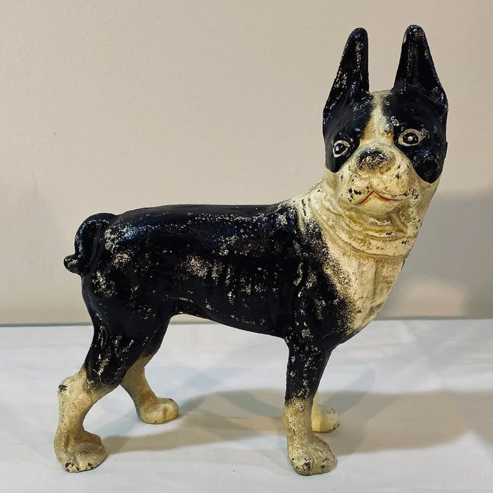 Cast iron figure of a Boston Terrier