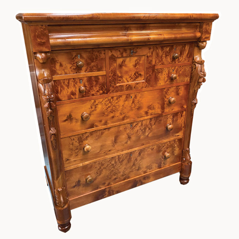 Victorian Huon pine 8 drawer chest with lovely birdseye figuring