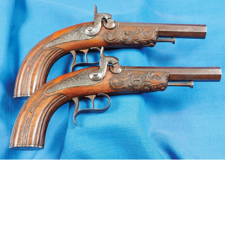 Pair Prussian travelling percussion pistols c.1840
