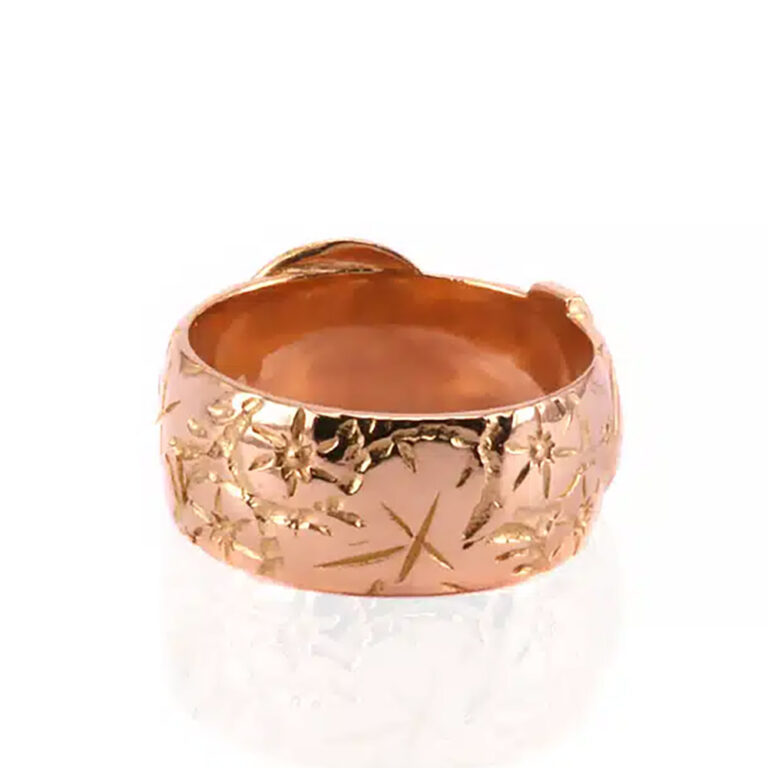 Hand engraved antique buckle ring