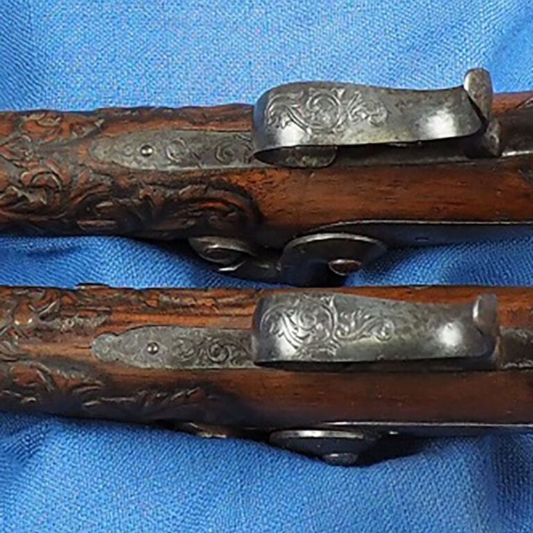 Pair Prussian travelling percussion pistols c.1840