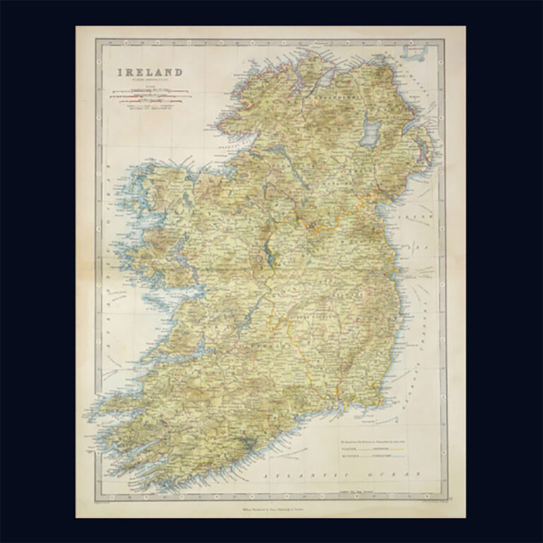 Superb antique map of Ireland by Queen's Geographer, Alexander Keith Johnston (1804-1871)
