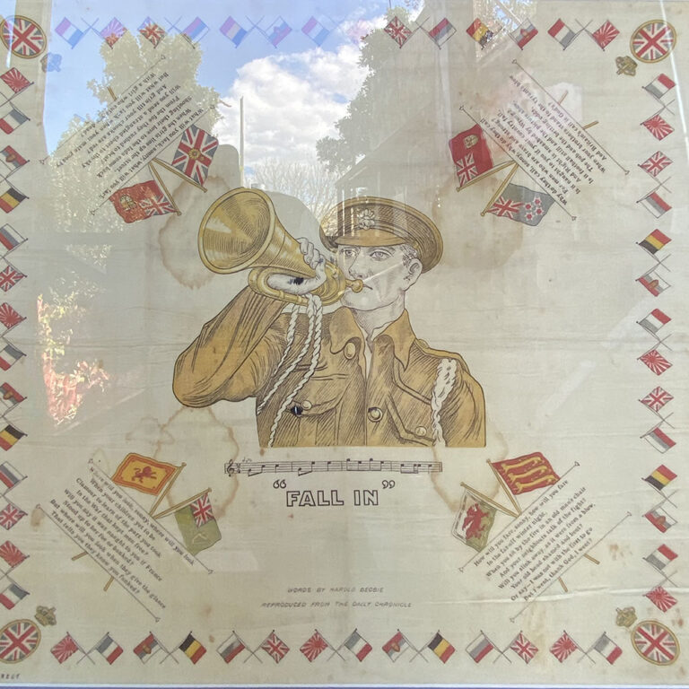 WWI silk framed Call to Arms
