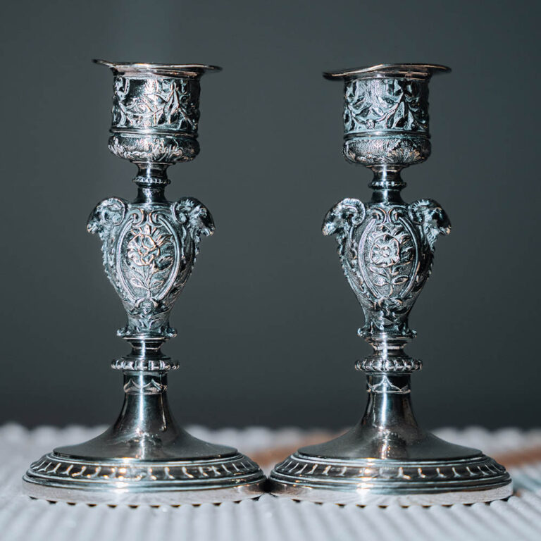 Pair of silverplated candlesticks By Walker & Hall