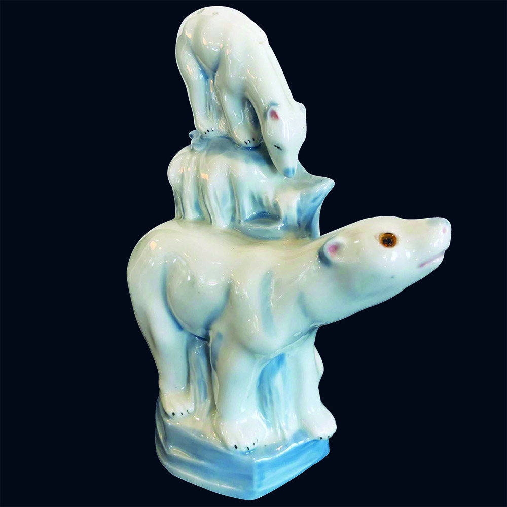Polar bear Art Deco porcelain lamp