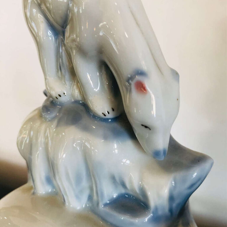 Polar bear Art Deco porcelain lamp