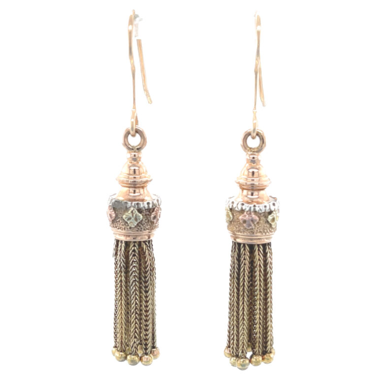 Pair of Victorian gold tassel earrings