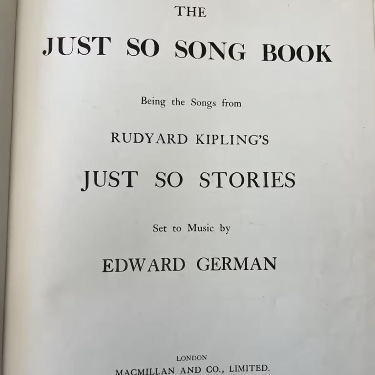 Rudyard Kipling ‘The Just So Song Book’ A first edition