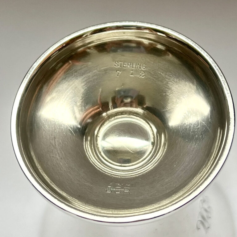 Set of 12 antique American sterling silver cups, with the early stylised hammer mark and initials of Julius Olaf Randahl