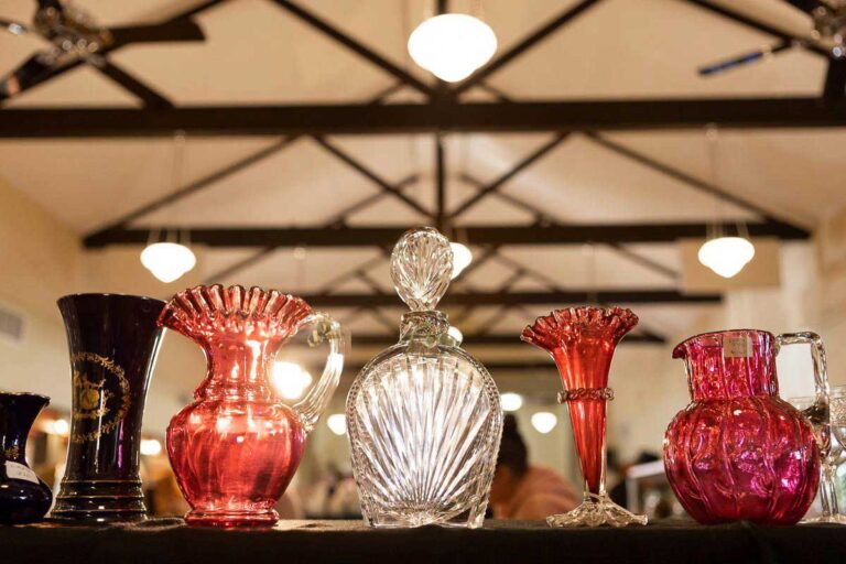 Beautiful glass collectables at Chiltern Antique and Collectables Fair