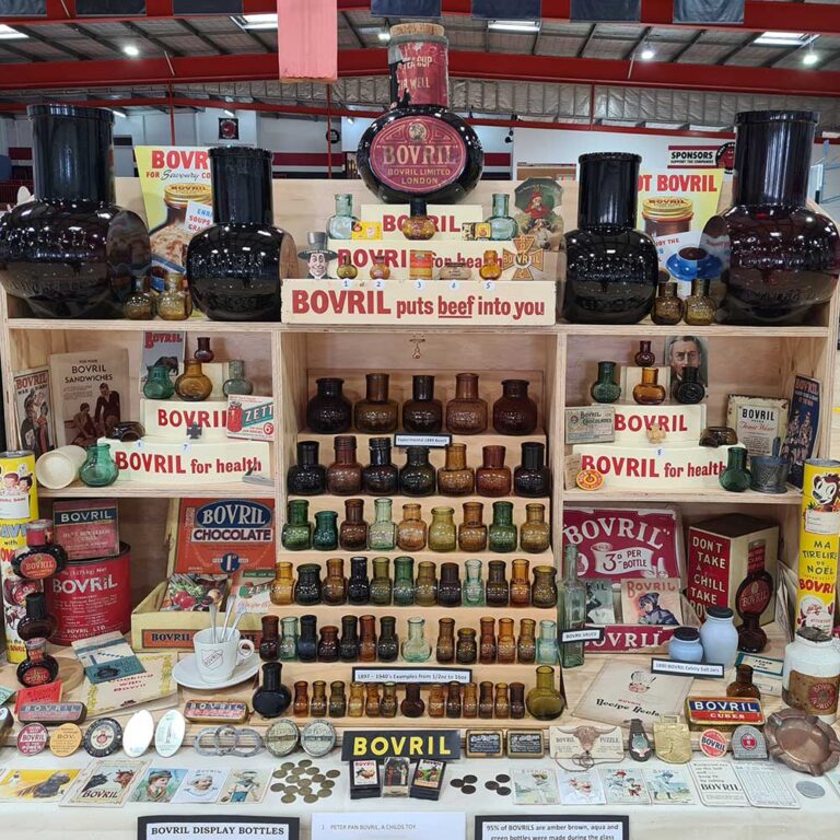 Bovril jars over time at SA Collectables Fair