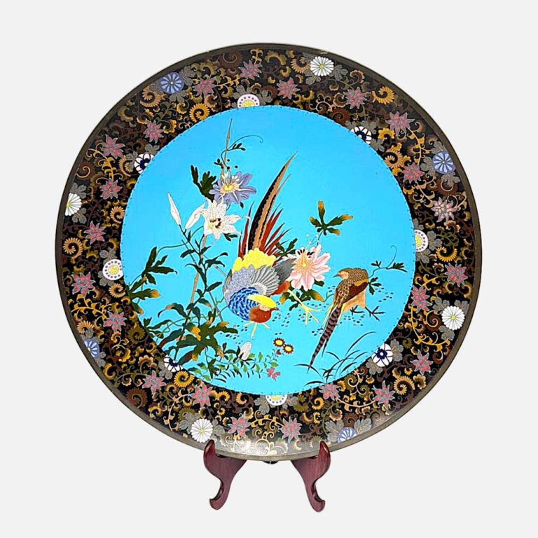 A Large Japanese Cloisonne Charger, Meiji Period