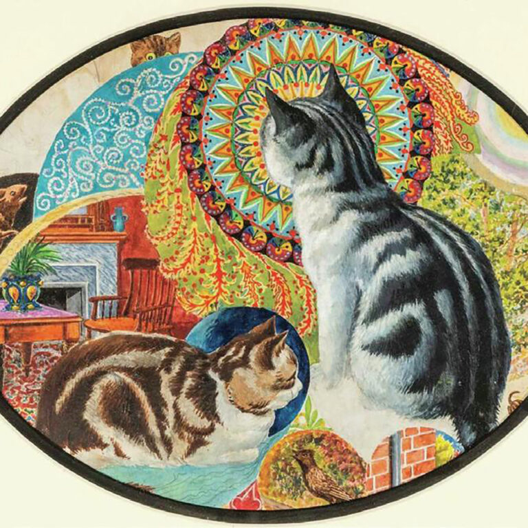 Louis Wain cat painting Psychedelic Cats