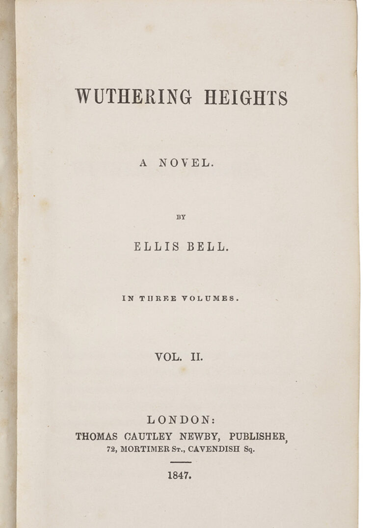 Wuthering Heights 1847 first edition by Emily Brontë
