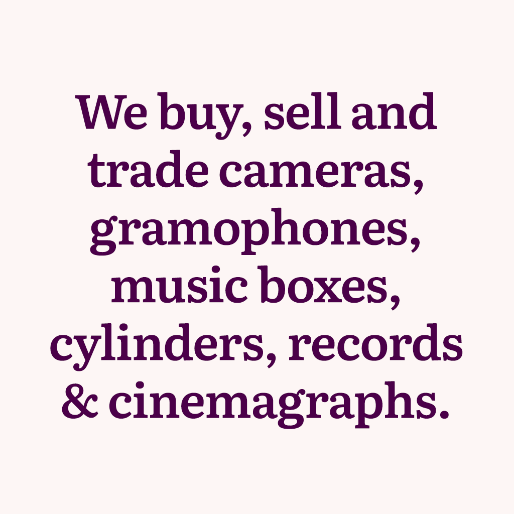 Photantiques – We buy, sell and trade cameras, gramophones, music boxes, cylinders, records and cinemagraphs.