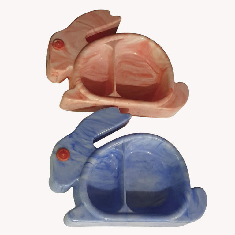 Bakelite rabbit-shaped baby's plates