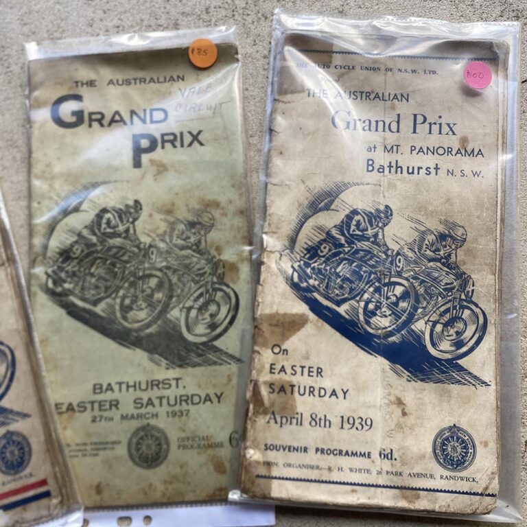 Early Bathurst Grand Prix racing carnival programmes