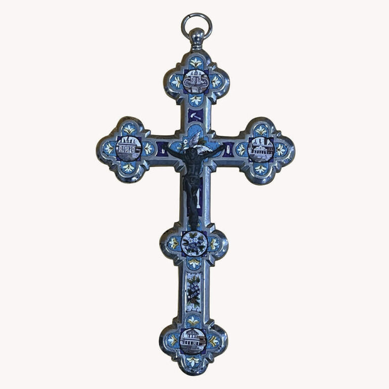 Italian micro-mosaic cross on steel