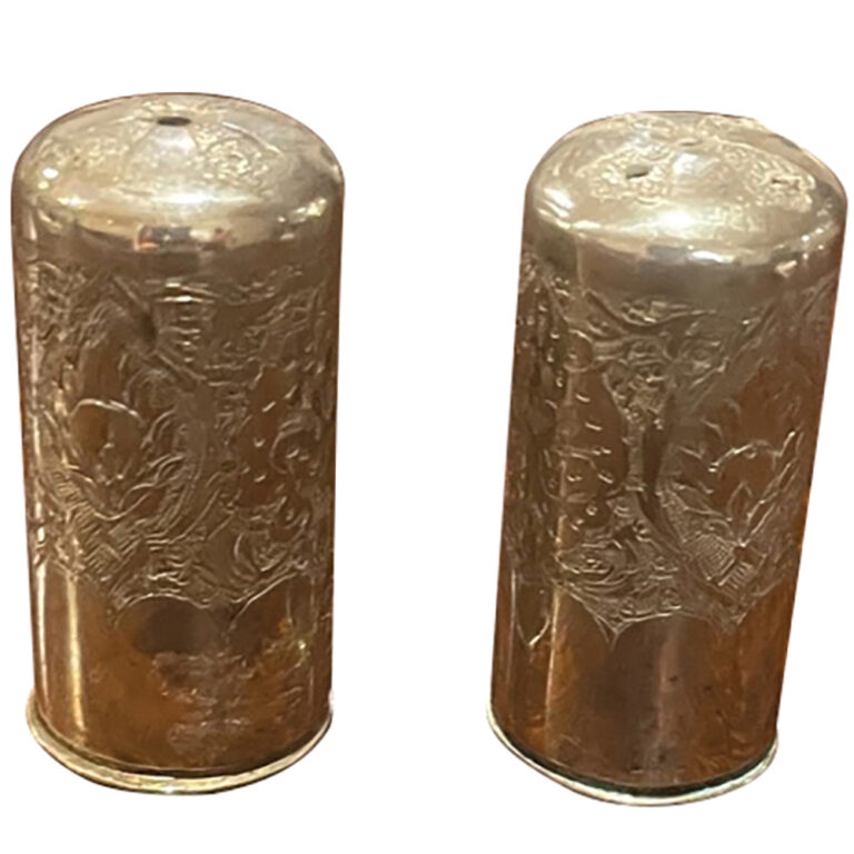 Mid century sterling silver Persian salt and pepper shakers