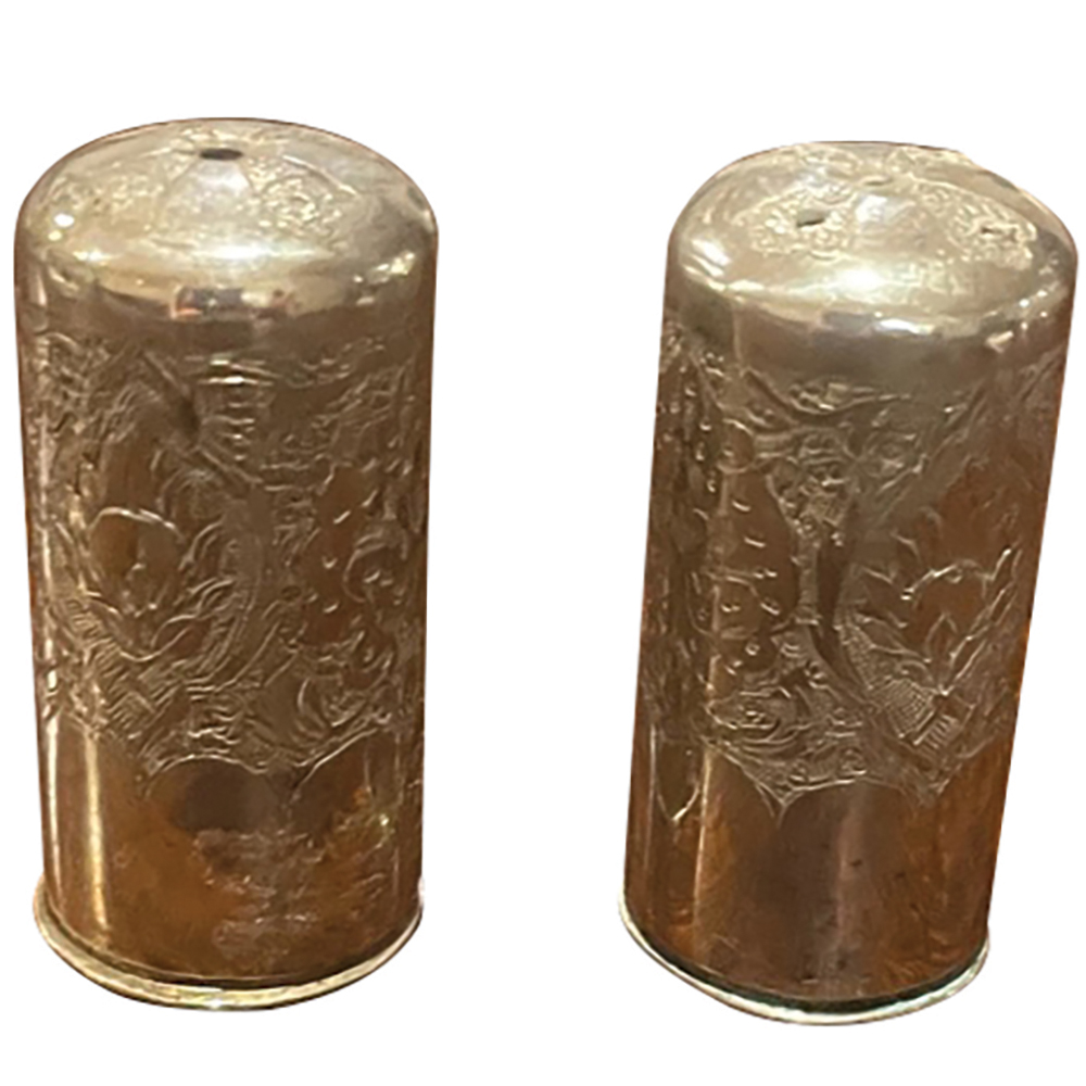Mid century sterling silver Persian salt and pepper shakers