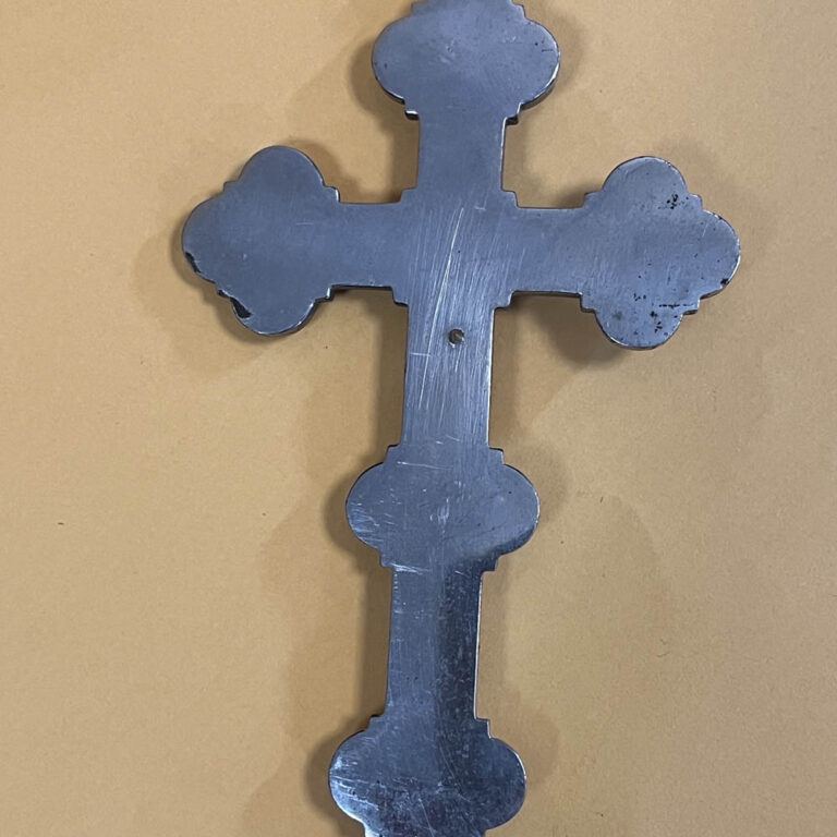 Italian micro-mosaic cross on steel