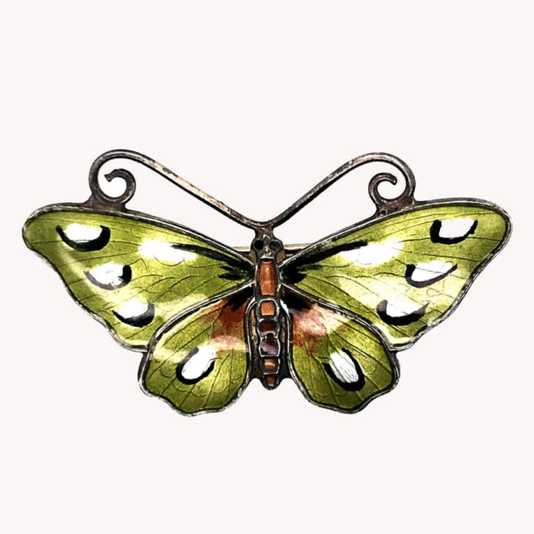 Enamel on silver butterfly brooch