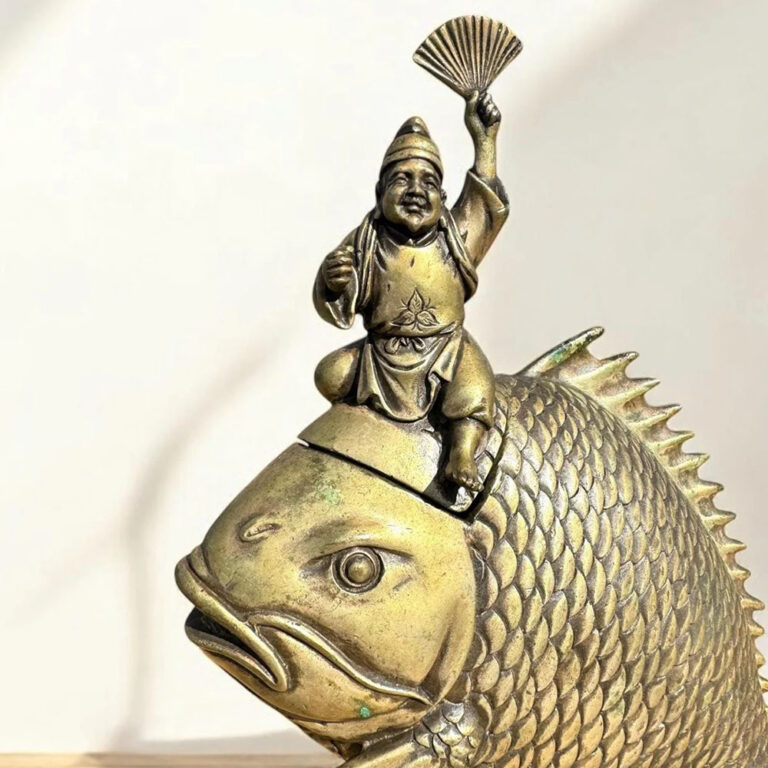 Large vintage solid brass sculpture