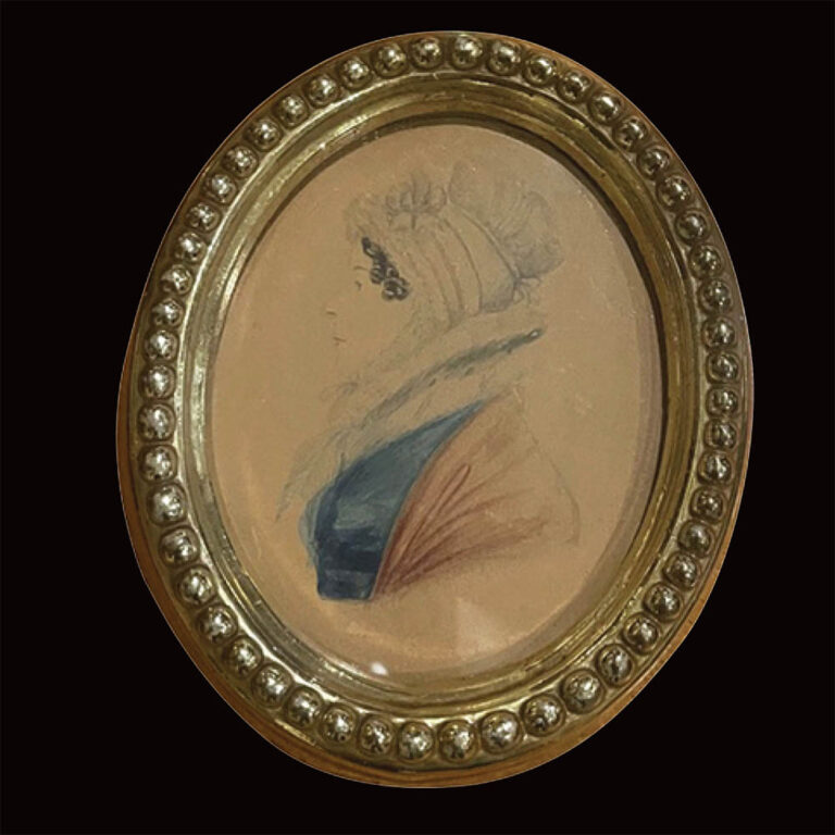 Miniature watercolour on paper of Catherine Wright