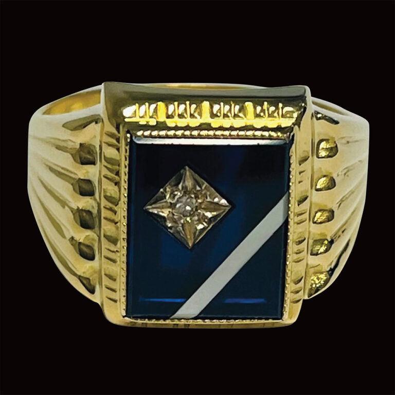 Diamond and gold signet ring