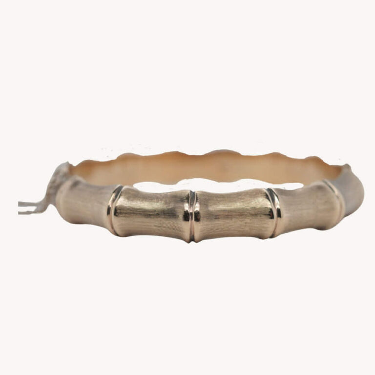 9ct gold textured bamboo design bangle