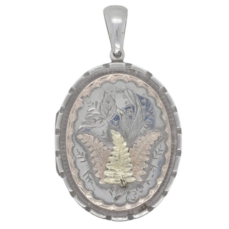 Victorian locket in silver and gold