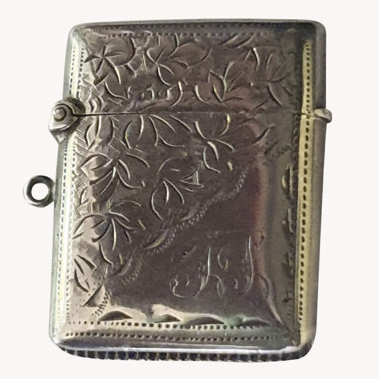 Sterling silver vesta case hallmarked for Chester 1897