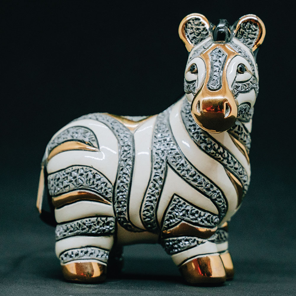 De Rosa Rinconada zebra figurine with 24ct gold highlights