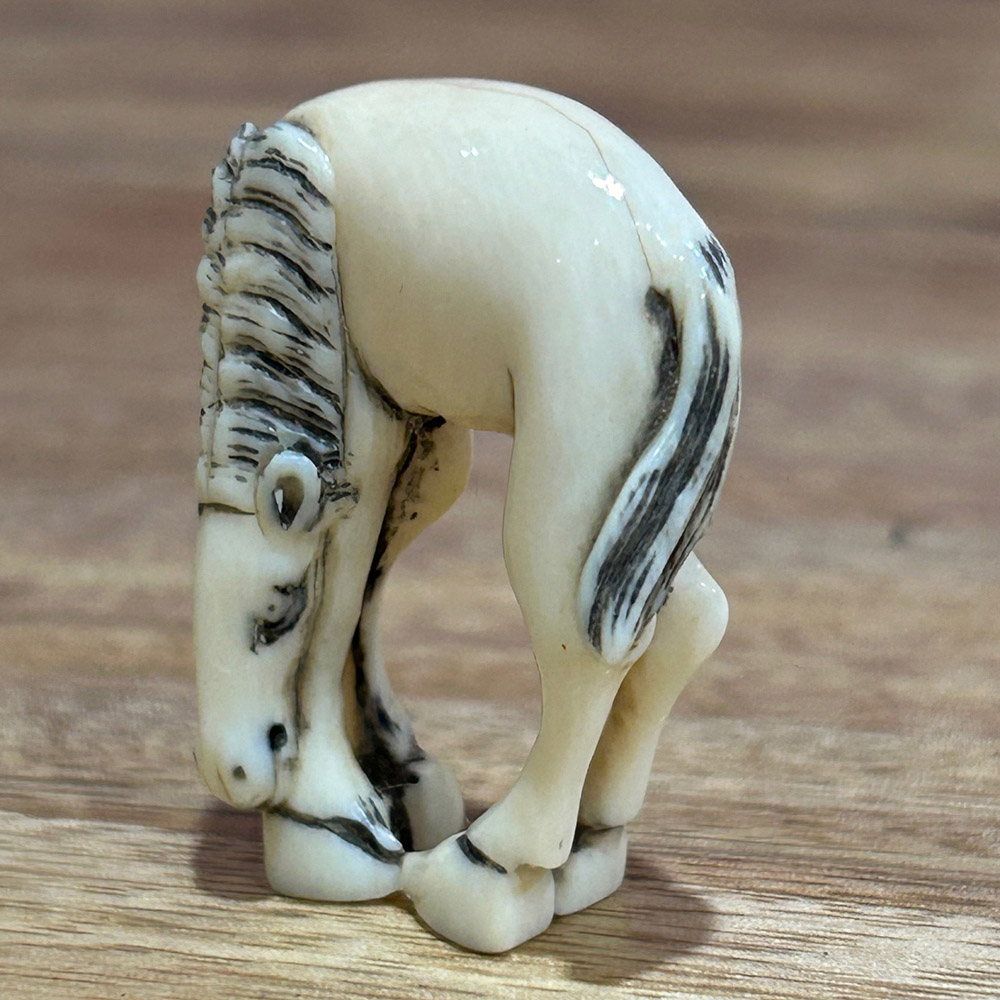 ivory netsuke horse meiji period