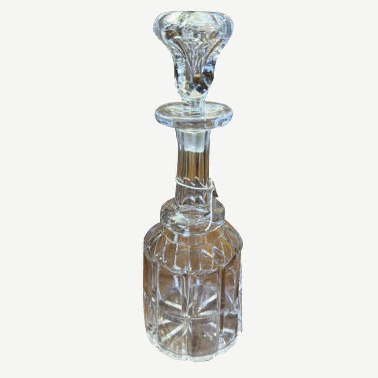 Georgian cut crystal decanter with stopper.