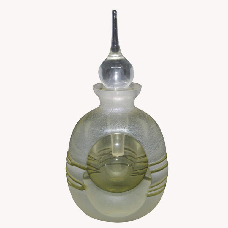 Lemon frosted glass perfume bottle
