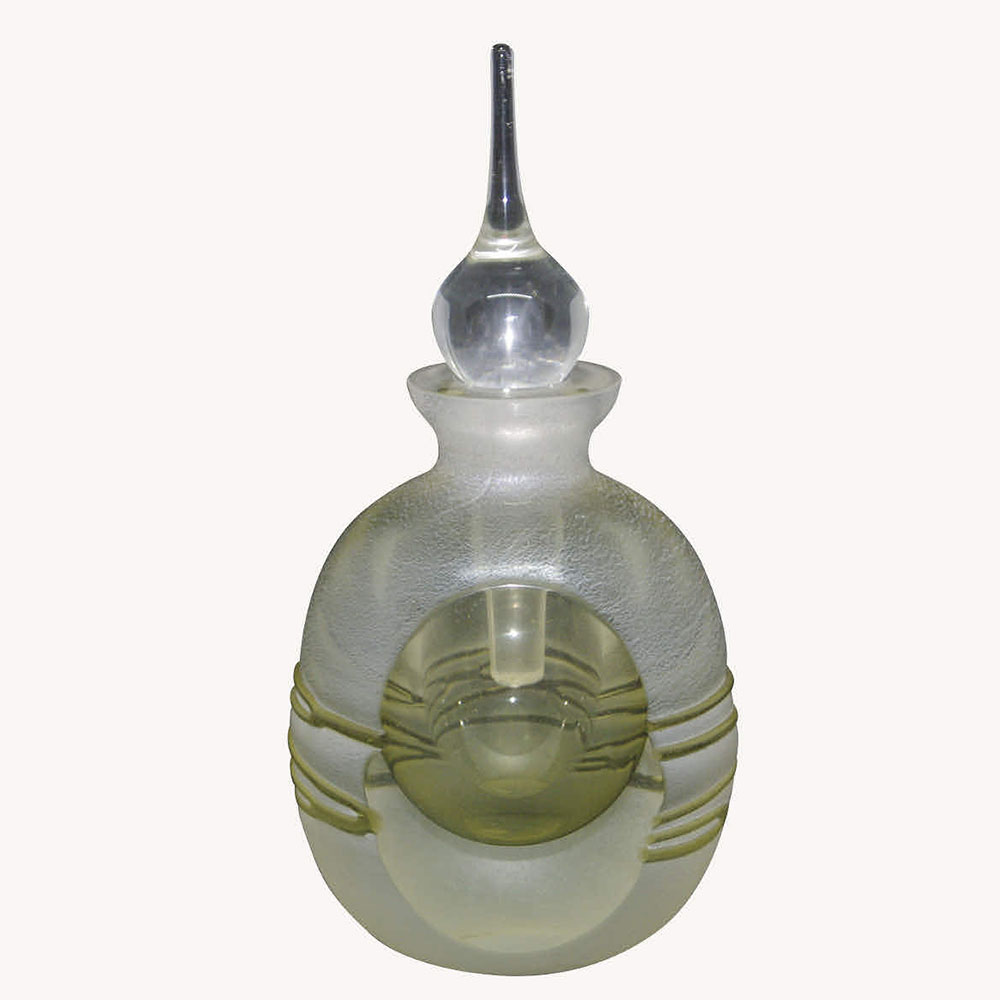 Lemon frosted glass perfume bottle