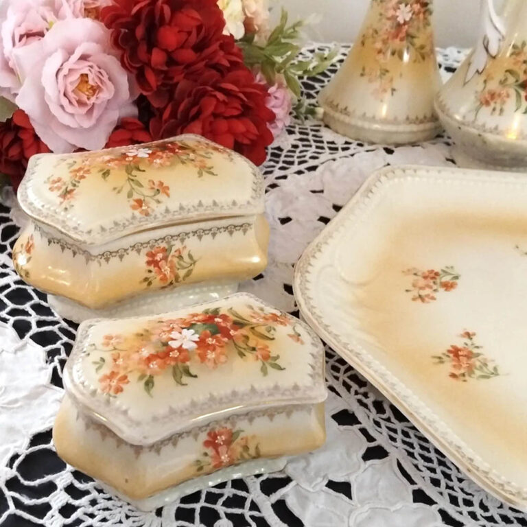 Vintage mid century dressing table set 9 pieces in total