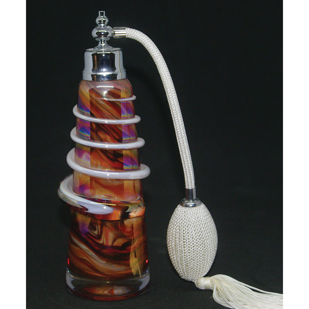 Lustre glass perfume atomiser with spiral