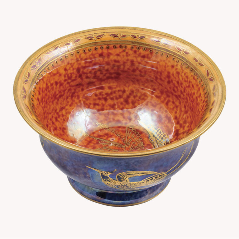 A Wedgwood Fairyland Lustre Hummingbird pattern bowl by Daisy Makeig-Jones, c.1916 to 1941.