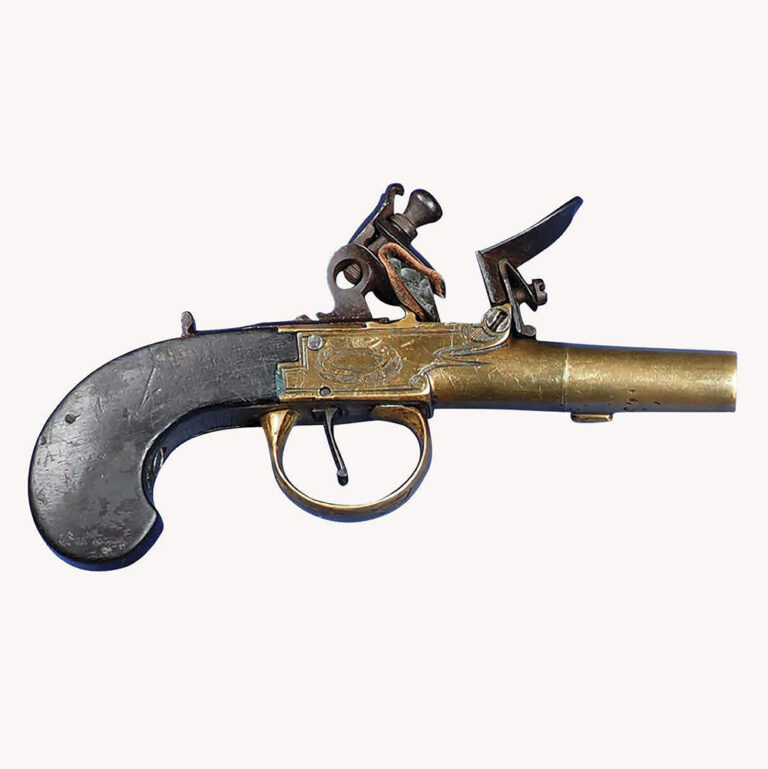 European brass pocket flintlock pistol c.1800