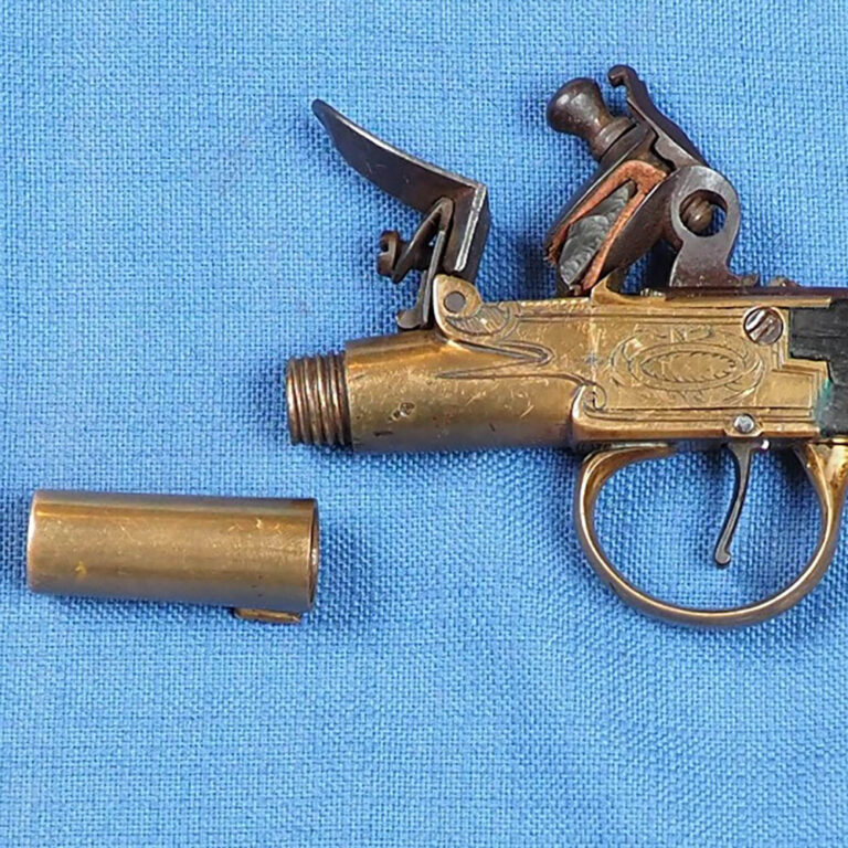 European brass pocket flintlock pistol c.1800