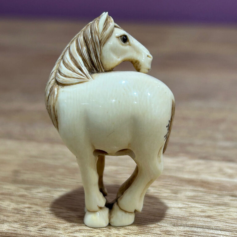ivory horse netsuke meiji period