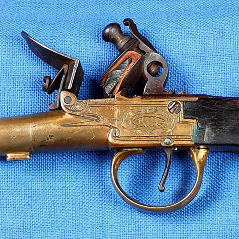 European brass pocket flintlock pistol c.1800