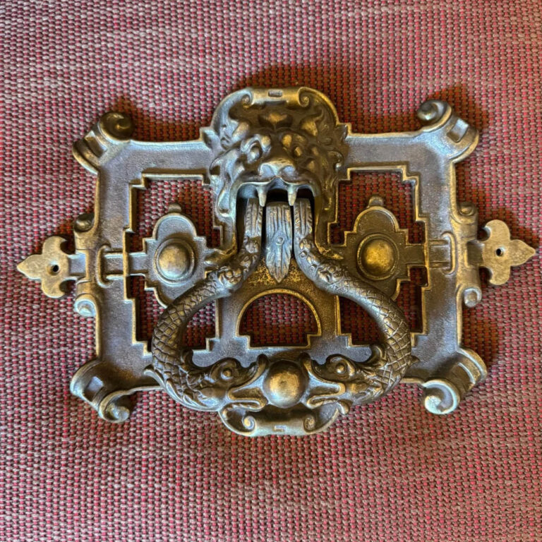 Sensational mid-Victorian cast brass door knocker c.1870.