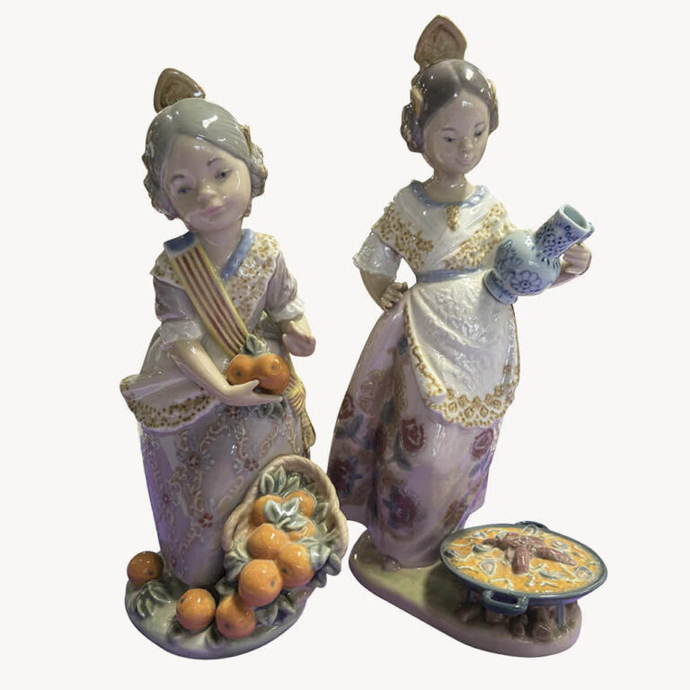 Pair of Lladro figurines, Valencia Girl and girl with jug