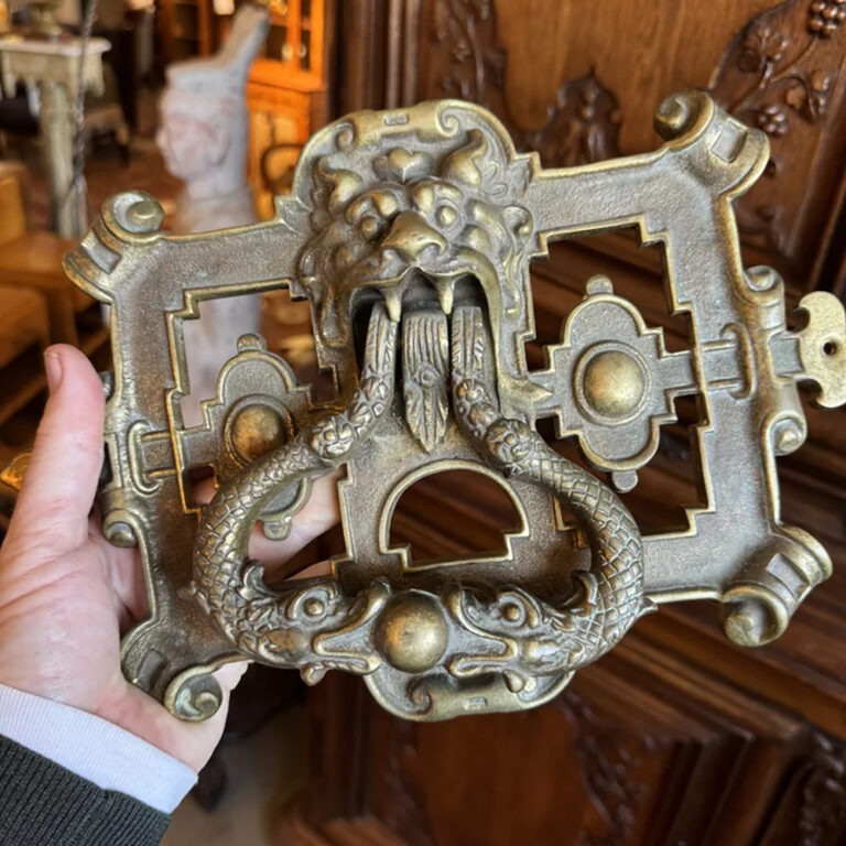 Sensational mid-Victorian cast brass door knocker c.1870.