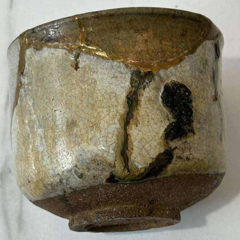 Japanese kintsugi tea bowl from the Momoyama period