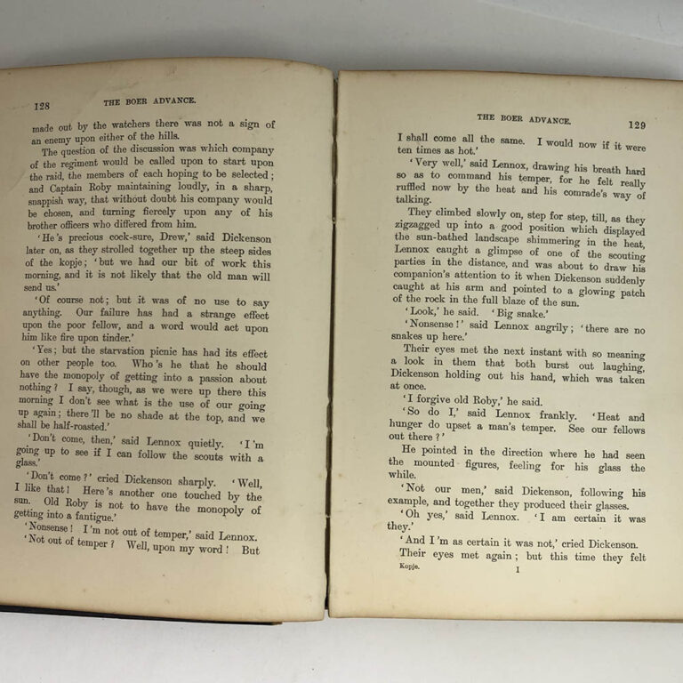 Dating from 1901 is this antique book by G. Manville Fenn, titled The Kopje Garrison - A Story of The Boer War