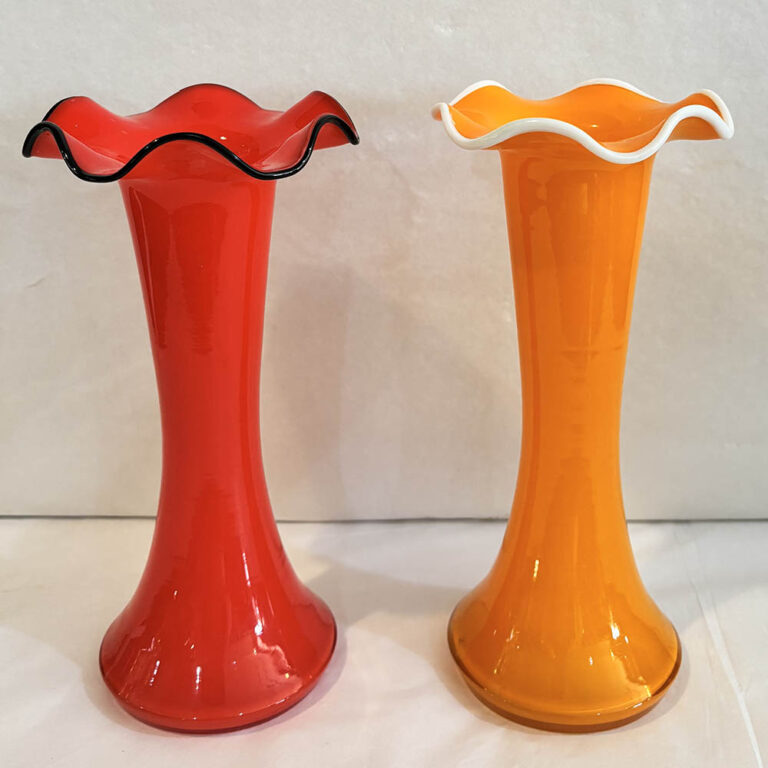 Two Czech glass Tango Art Deco vases